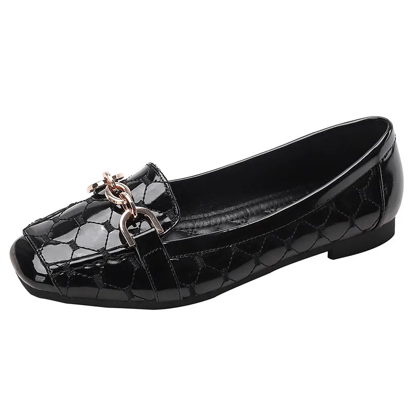 INSTOCK-Square toe flat comfortable women's shoes