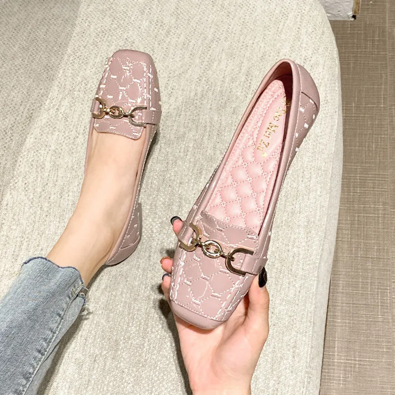 INSTOCK-Square toe flat comfortable women's shoes