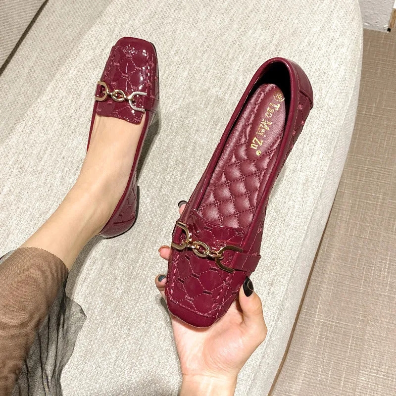 INSTOCK-Square toe flat comfortable women's shoes