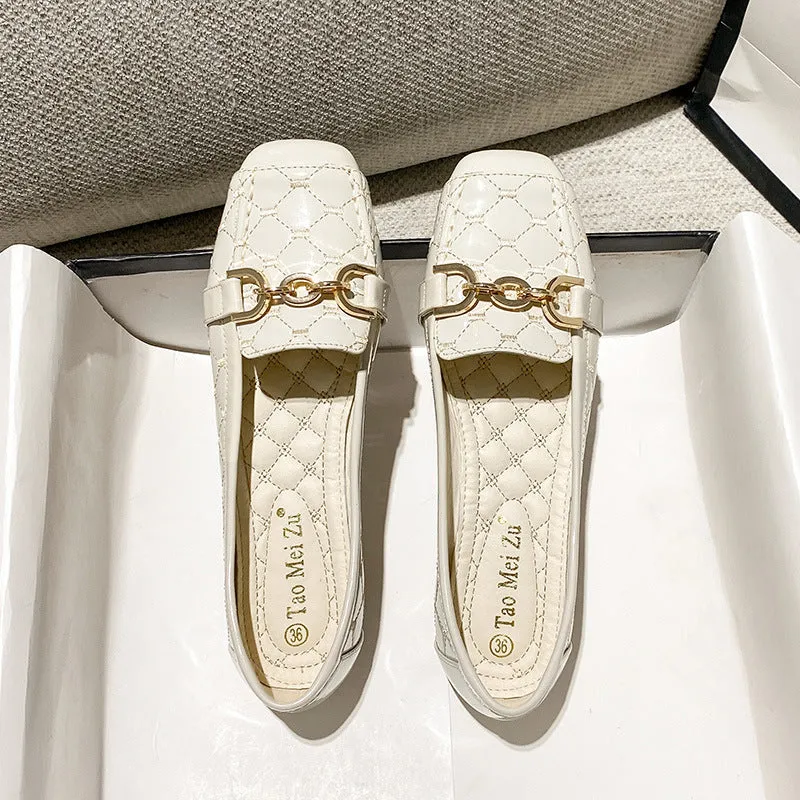 INSTOCK-Square toe flat comfortable women's shoes