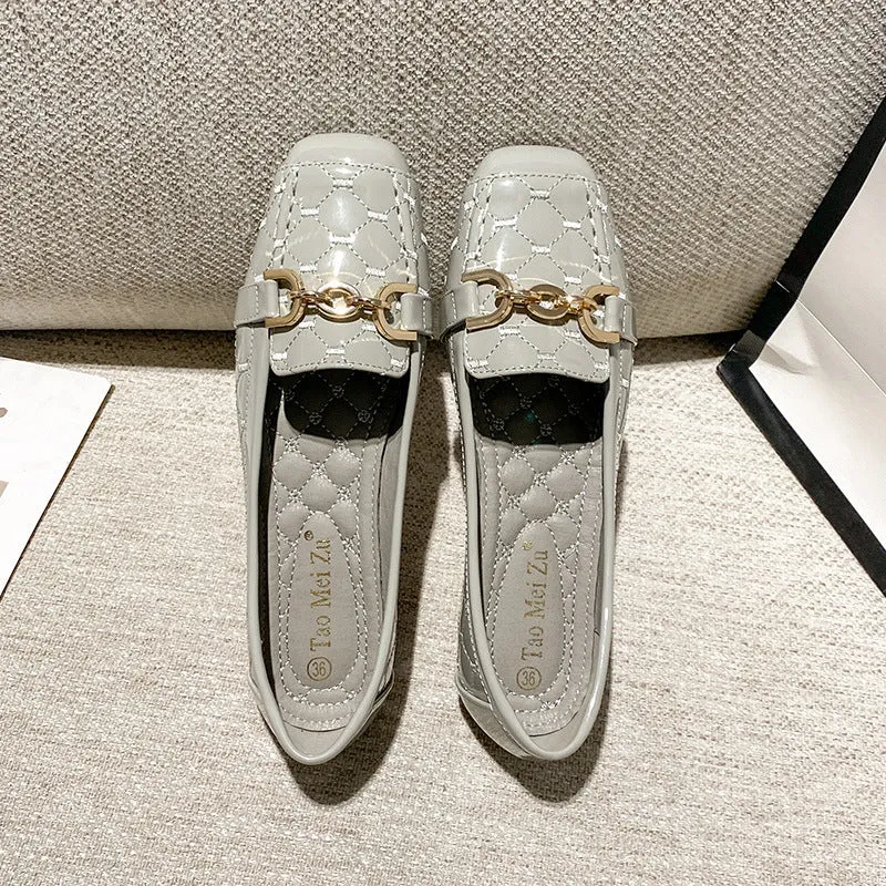 INSTOCK-Square toe flat comfortable women's shoes