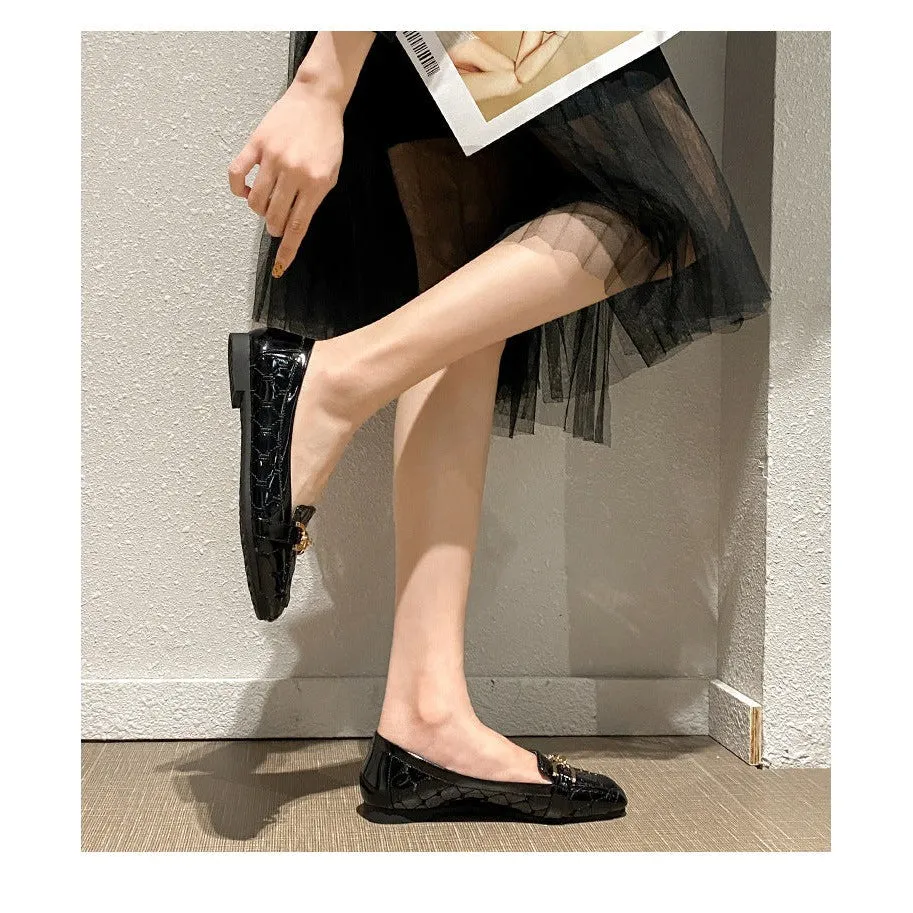INSTOCK-Square toe flat comfortable women's shoes