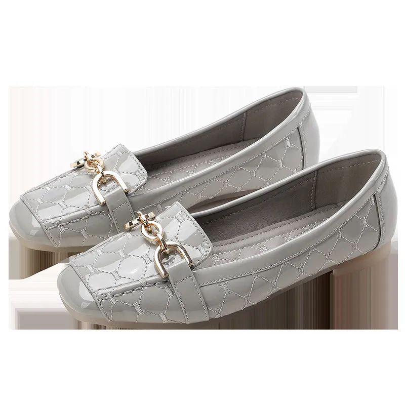 INSTOCK-Square toe flat comfortable women's shoes
