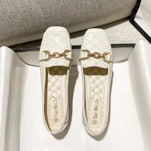 INSTOCK-Square toe flat comfortable women's shoes