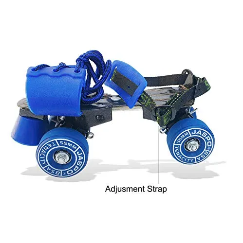 Jaspo Tenacity Adjustable Rubber Wheel Skates for Senior (Blue)