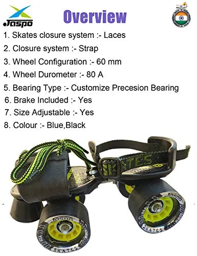 JASPO Tenacity ZXI Adjustable Roller Skates (Black)