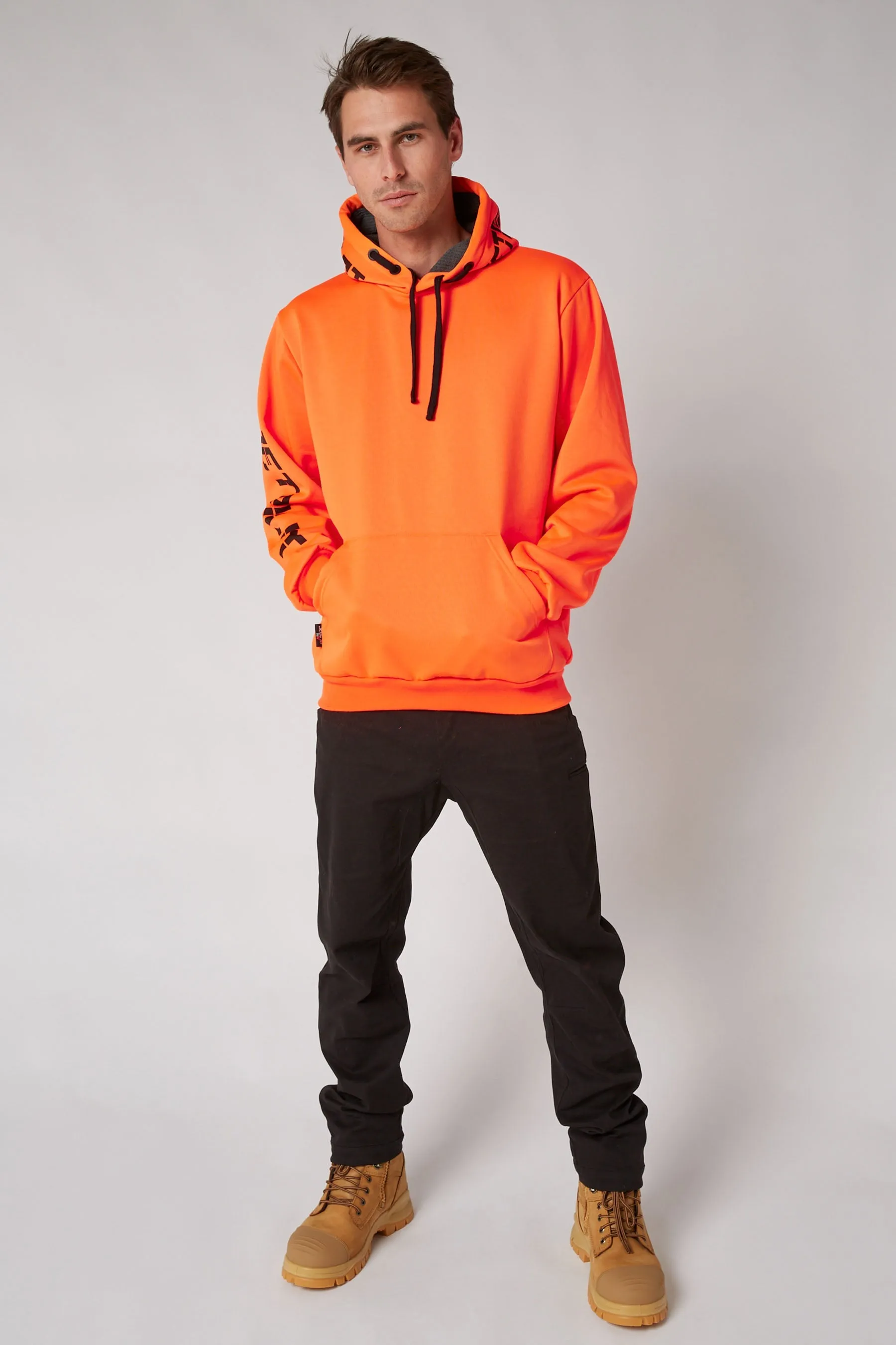 Jetpilot Sparked Mens Pullover Hoodie - Hi Vis Orange
