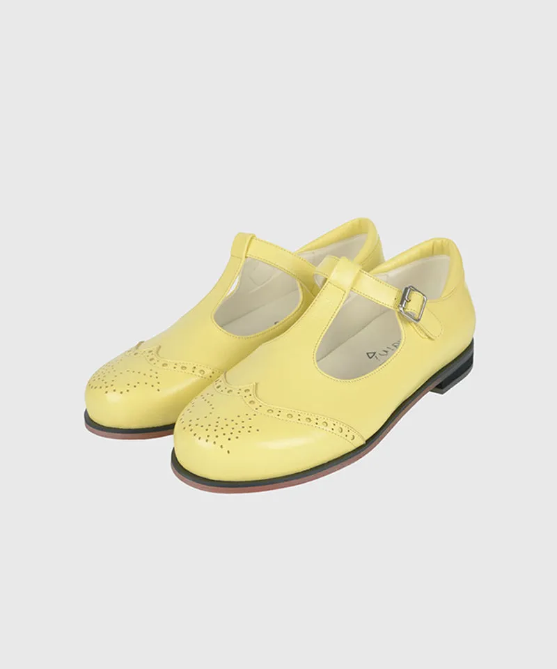 KANDINI T-Strap Maryjane Loafer - Lemon
