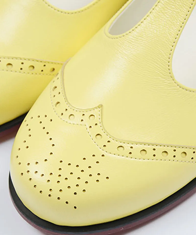 KANDINI T-Strap Maryjane Loafer - Lemon