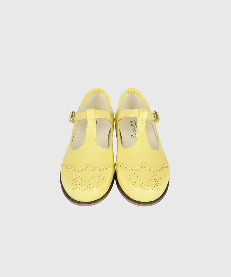 KANDINI T-Strap Maryjane Loafer - Lemon