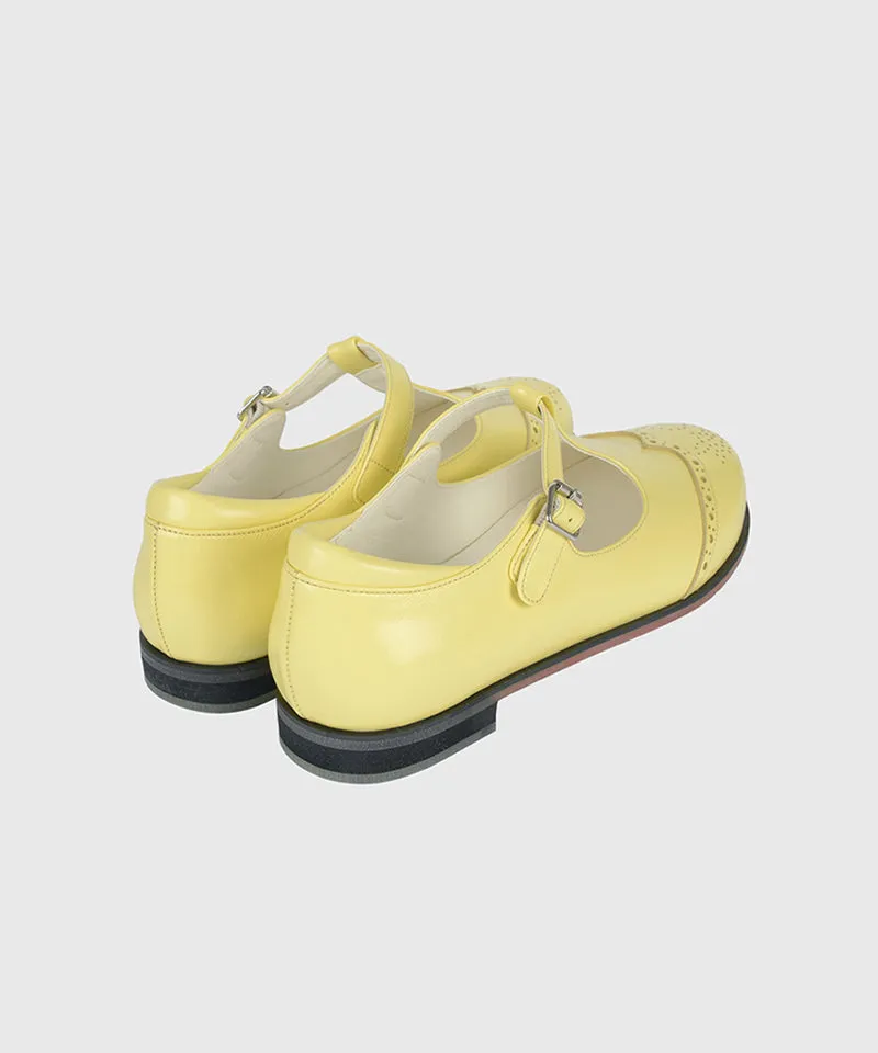 KANDINI T-Strap Maryjane Loafer - Lemon