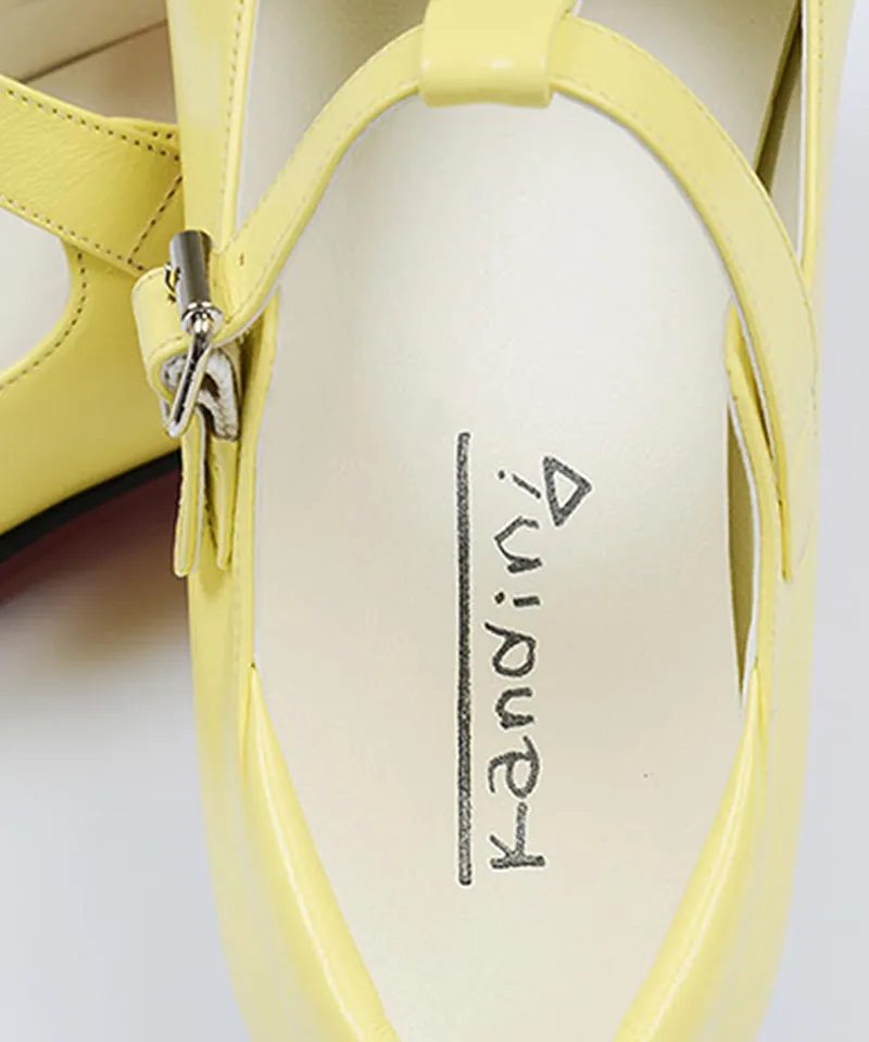 KANDINI T-Strap Maryjane Loafer - Lemon