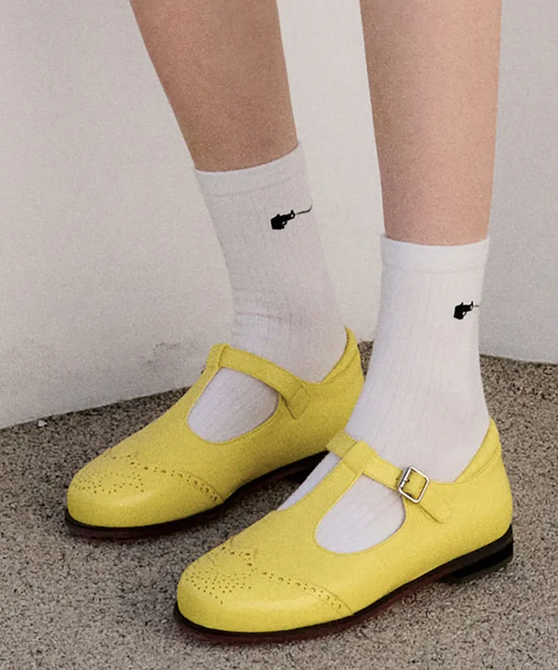 KANDINI T-Strap Maryjane Loafer - Lemon