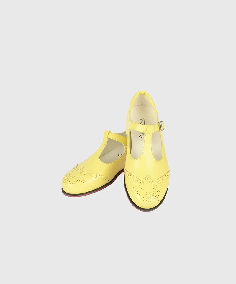 KANDINI T-Strap Maryjane Loafer - Lemon