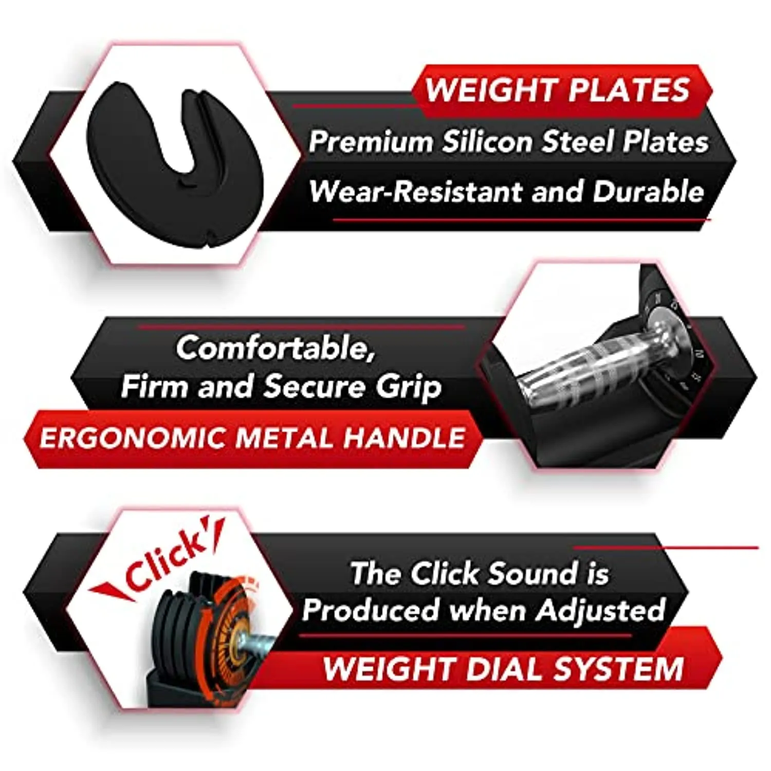 Keppi Adjustable Dumbbells Set-25lb Dumbbell with Anti-Slip Metal Handle for Exercise & Fitness Fast Adjust Weight for Full Body Workout Fitness