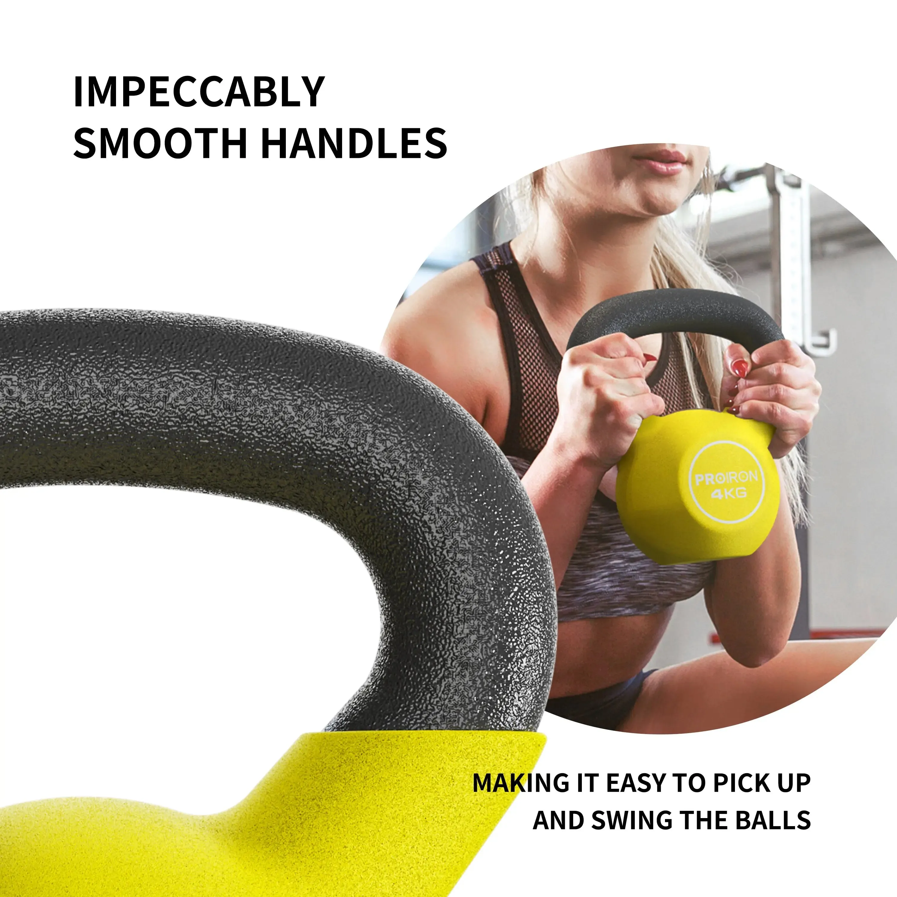Kettlebell- Cast Iron Core with Neoprene Coated - 4/6/8/10/12/16KG