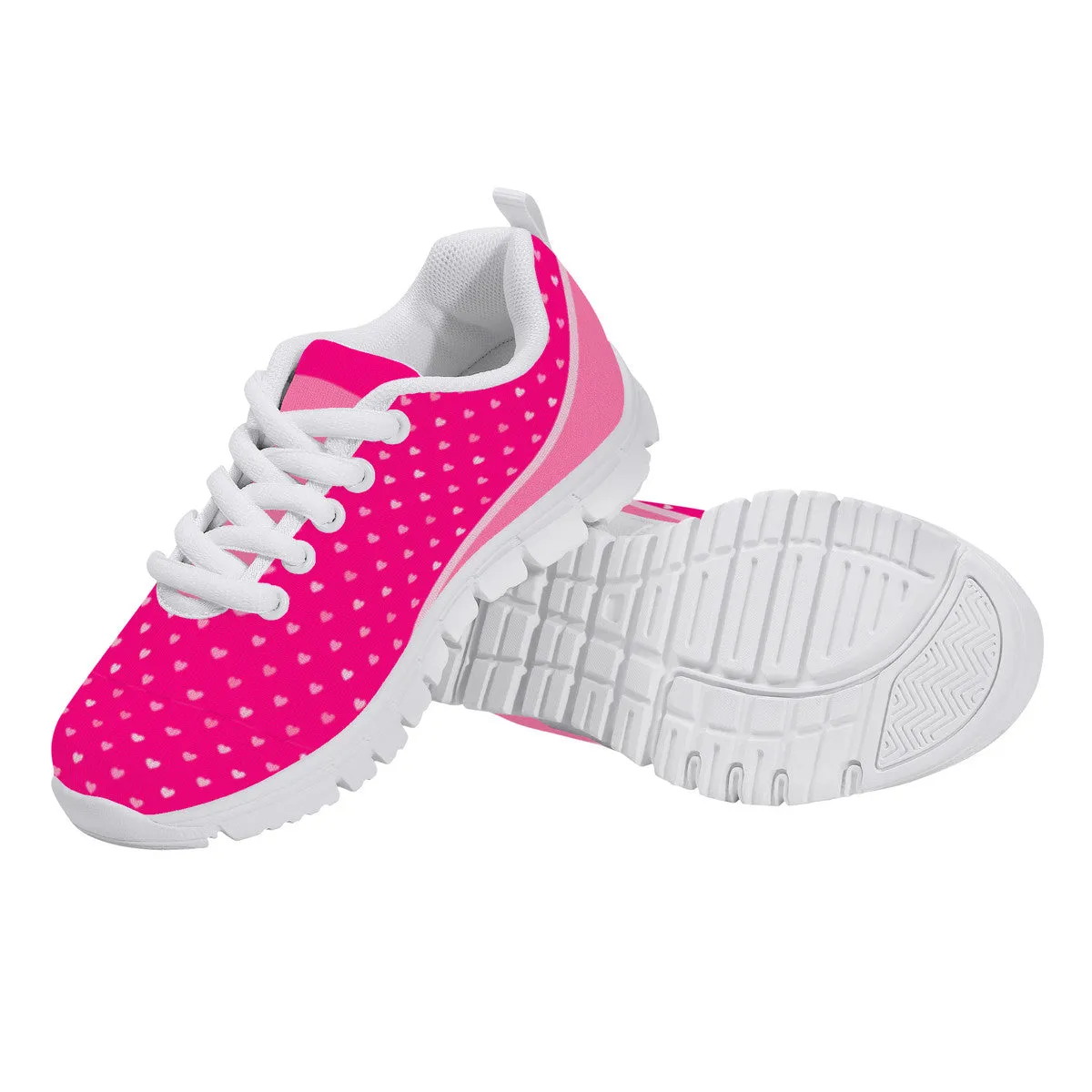 Kids Dance Sneakers - Pink Hearts