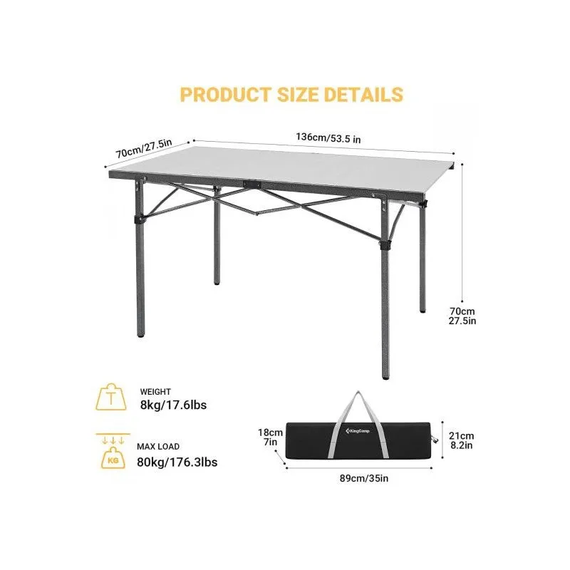 KingCamp - Lightweight Aluminum Alloy Folding Roll Up Table - SLH