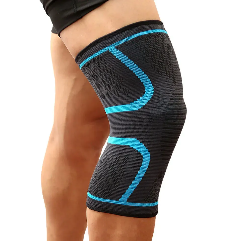 Knee Support Brace Fitness Running Cycling Elastic Nylon Sport Compression Knee Pad Brace for Basketball Volleyball, etc.