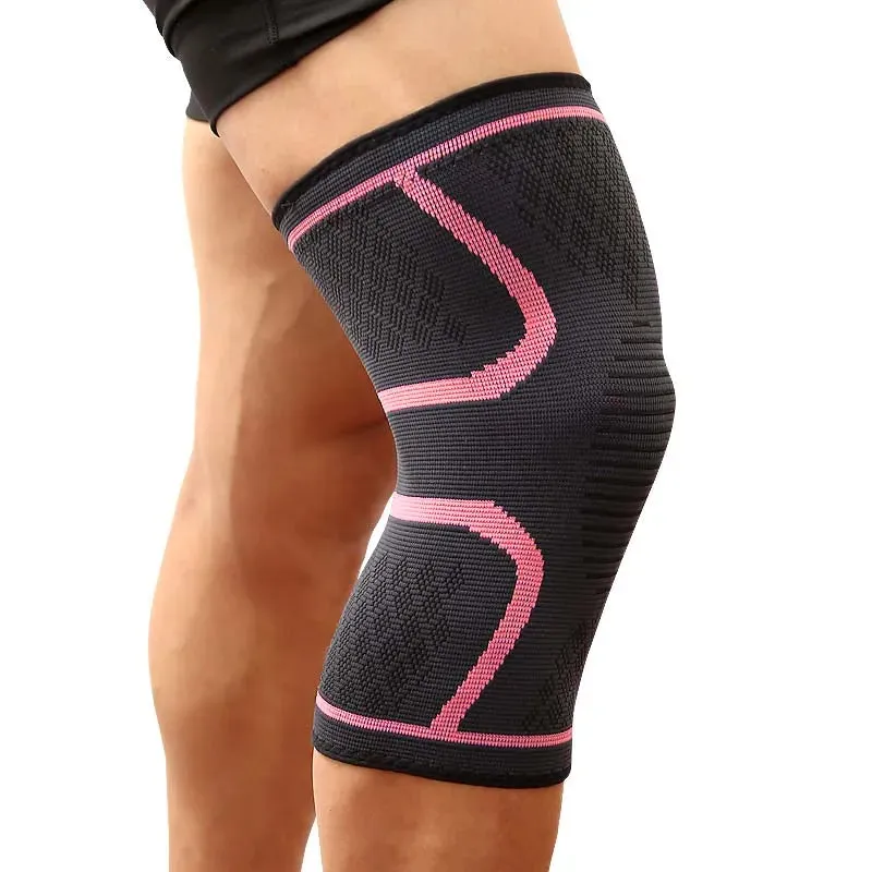 Knee Support Brace Fitness Running Cycling Elastic Nylon Sport Compression Knee Pad Brace for Basketball Volleyball, etc.