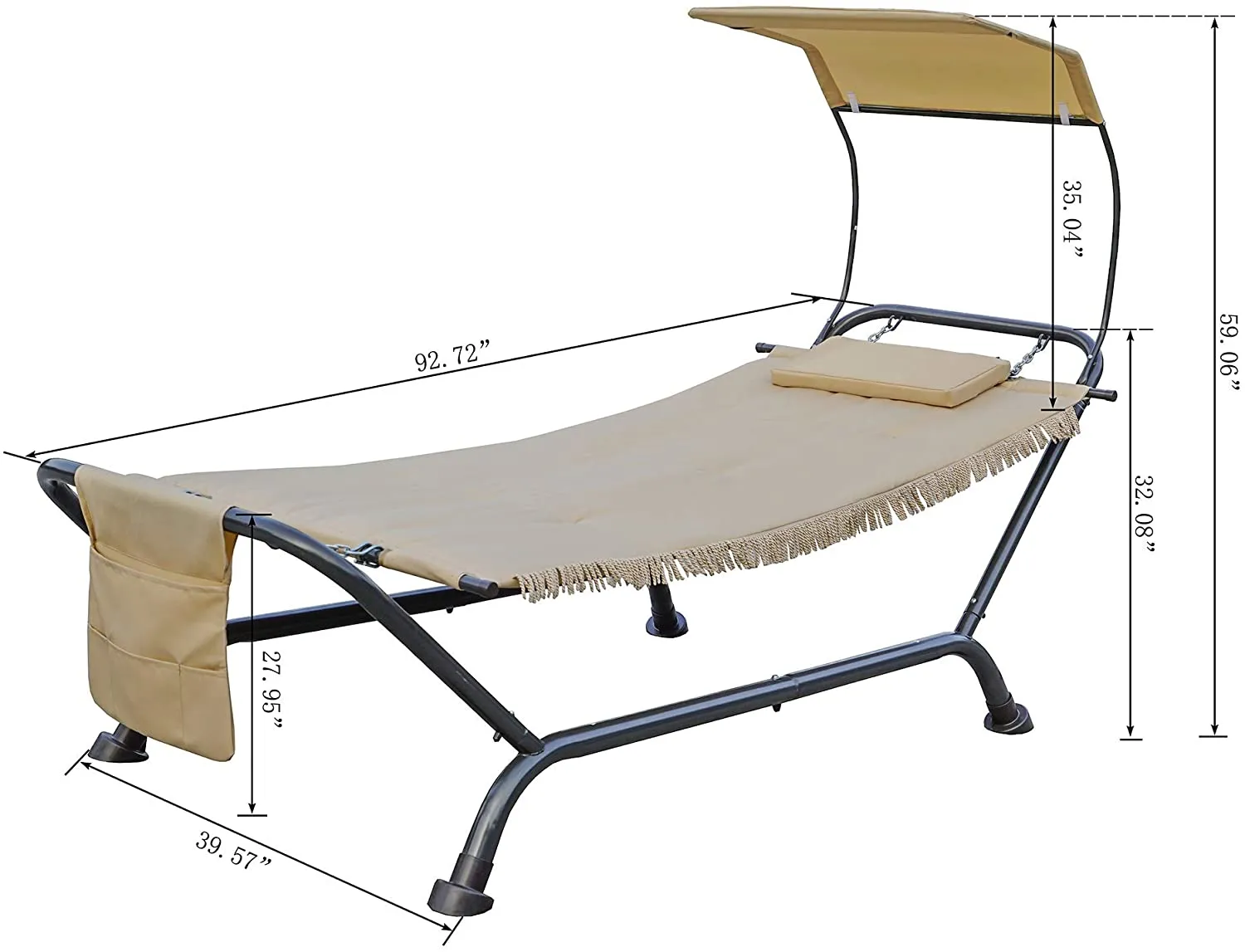 Kozyard Ailsa Outdoor Patio Hammock -Only Cushion (Beige)