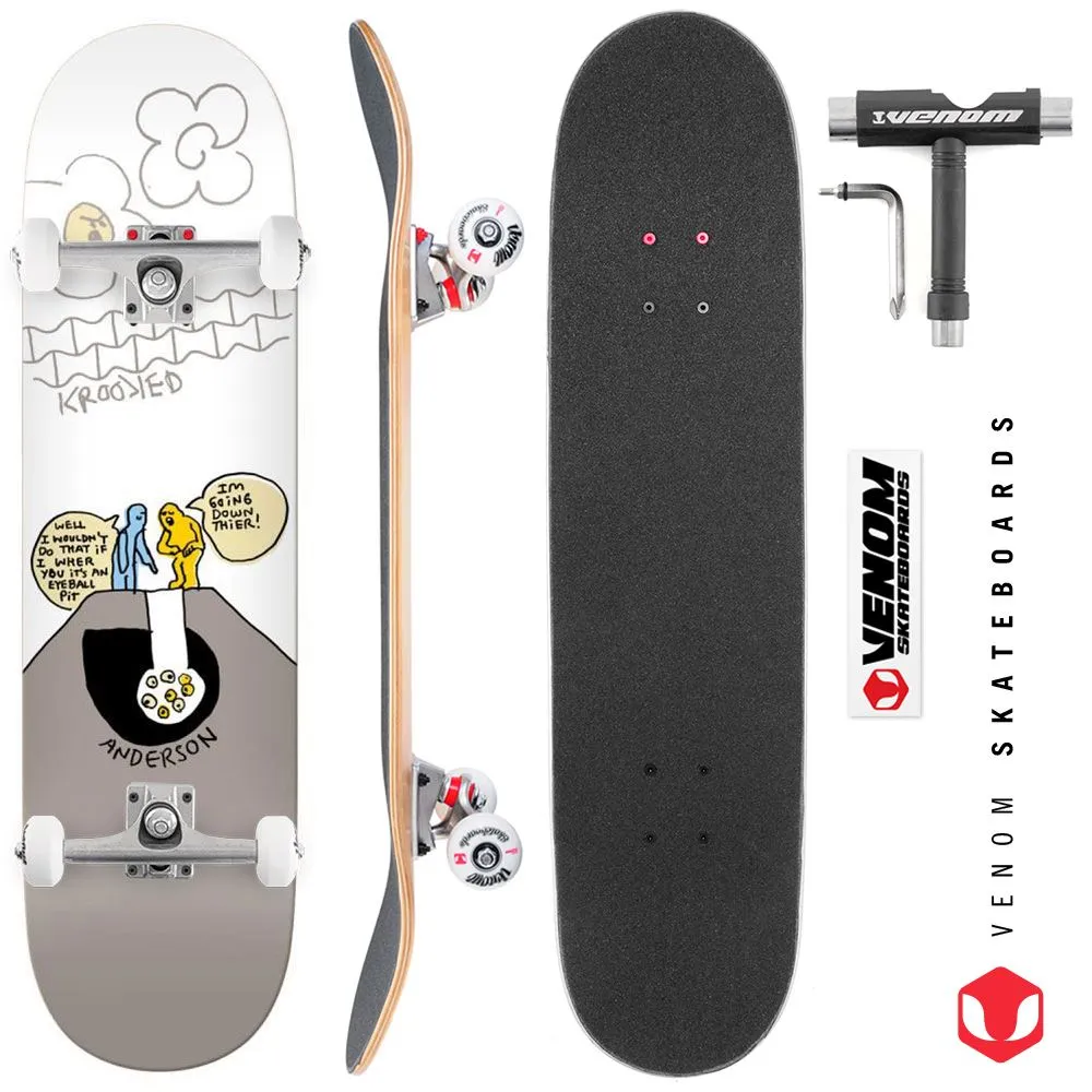Krooked Pro Manderson Eyeballs Custom Complete Skateboard - 8.38"