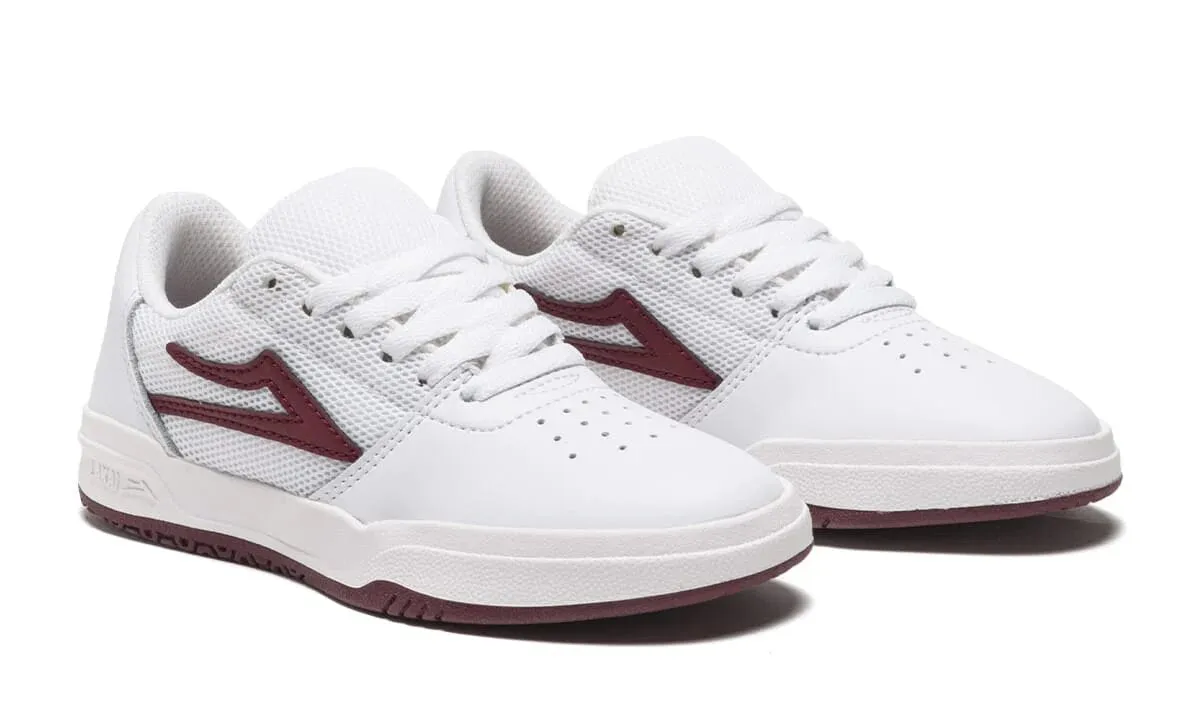 Lakai Atlantic Shoes White/Burgundy Leather