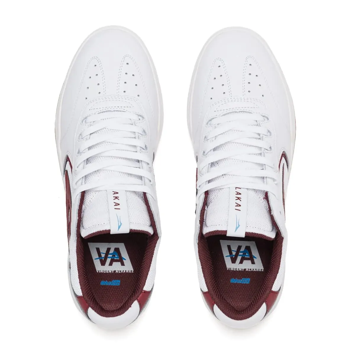 Lakai Atlantic Shoes White/Burgundy Leather