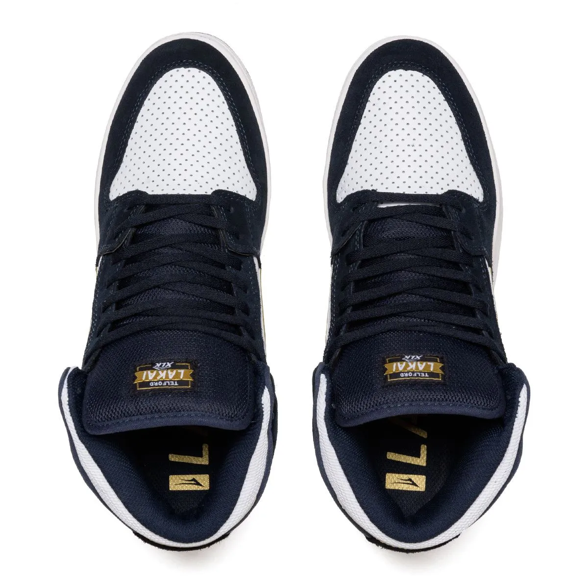 Lakai Telford Navy White Suede Skate Shoes