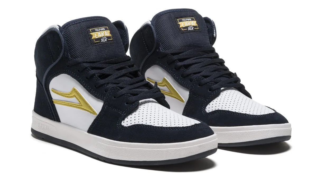 Lakai Telford Navy White Suede Skate Shoes
