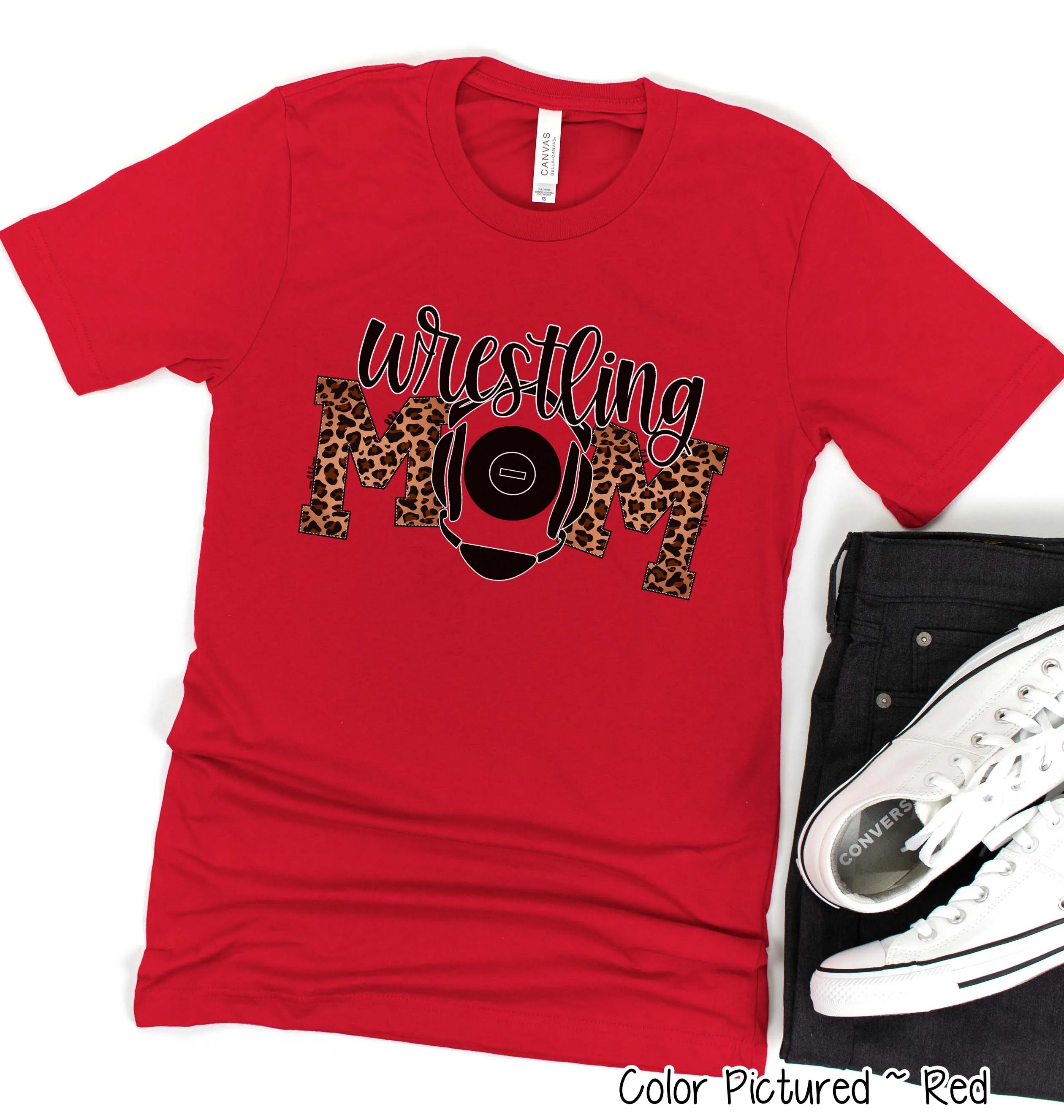 Leopard Wrestling Mom Tee