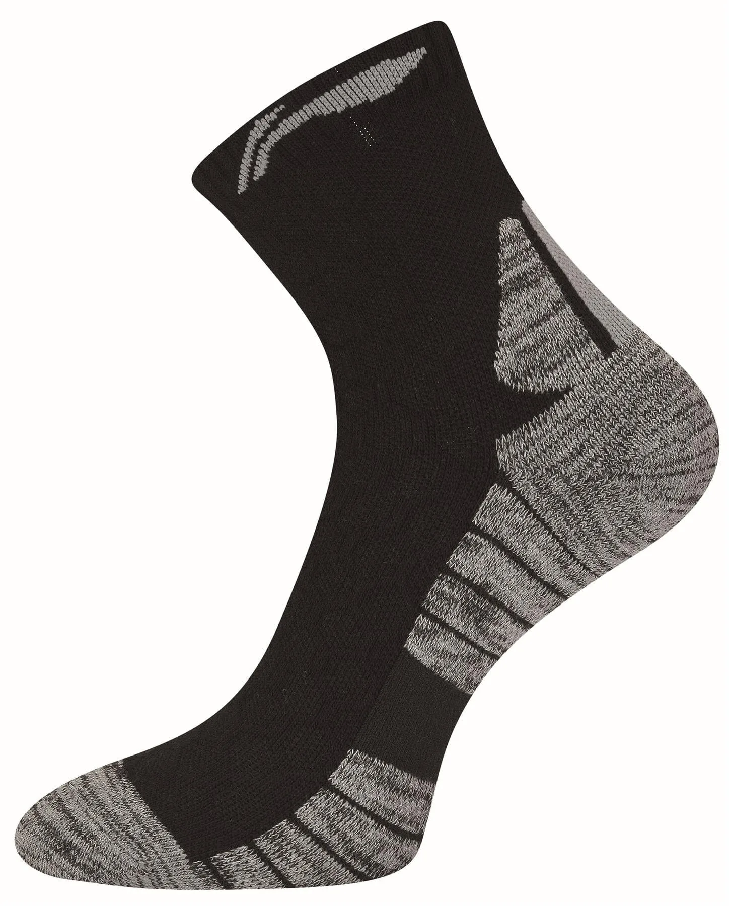 Li-Ning Mens Mid-Cut Sports Socks - Black / Grey