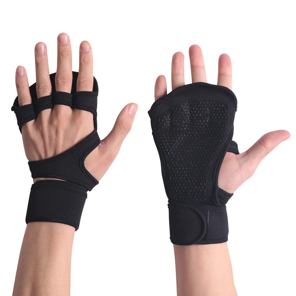 Lifting Workout Grip Training Sports Anti Slip Breathable Exercise Fitness Gloves