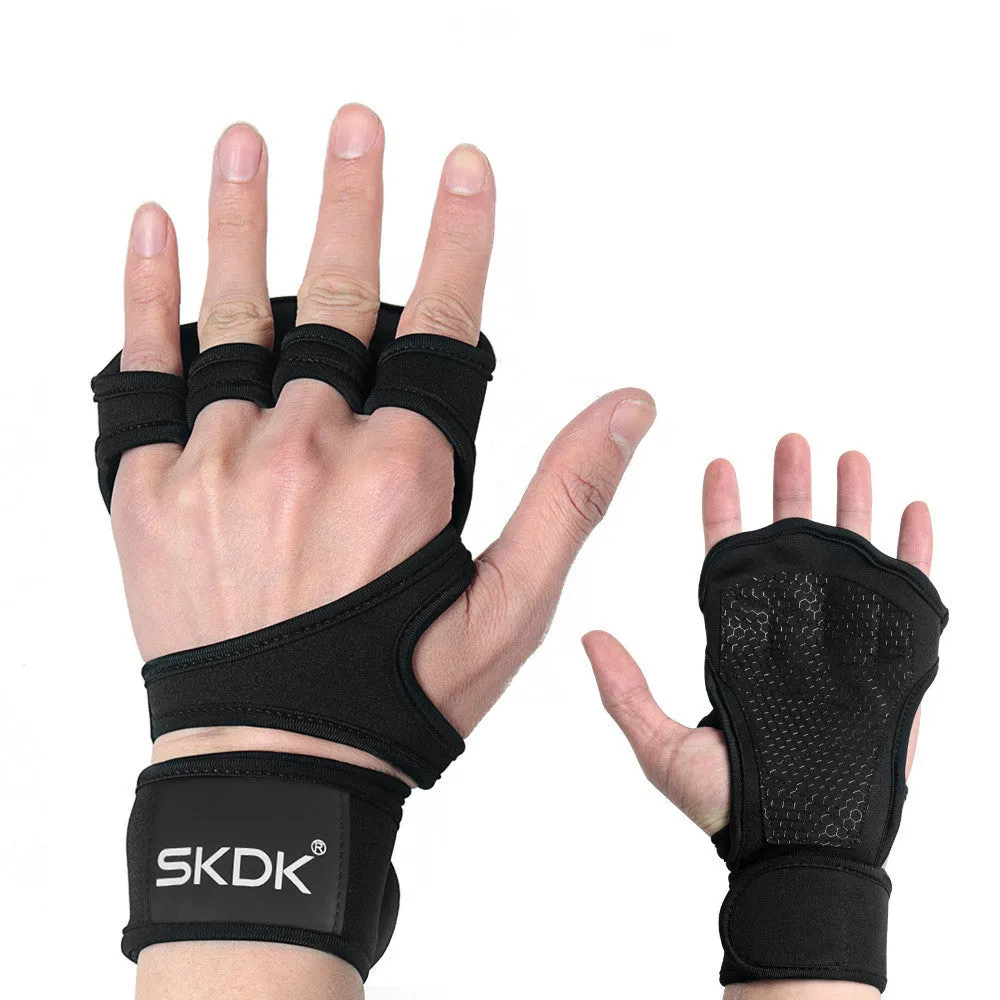 Lifting Workout Grip Training Sports Anti Slip Breathable Exercise Fitness Gloves
