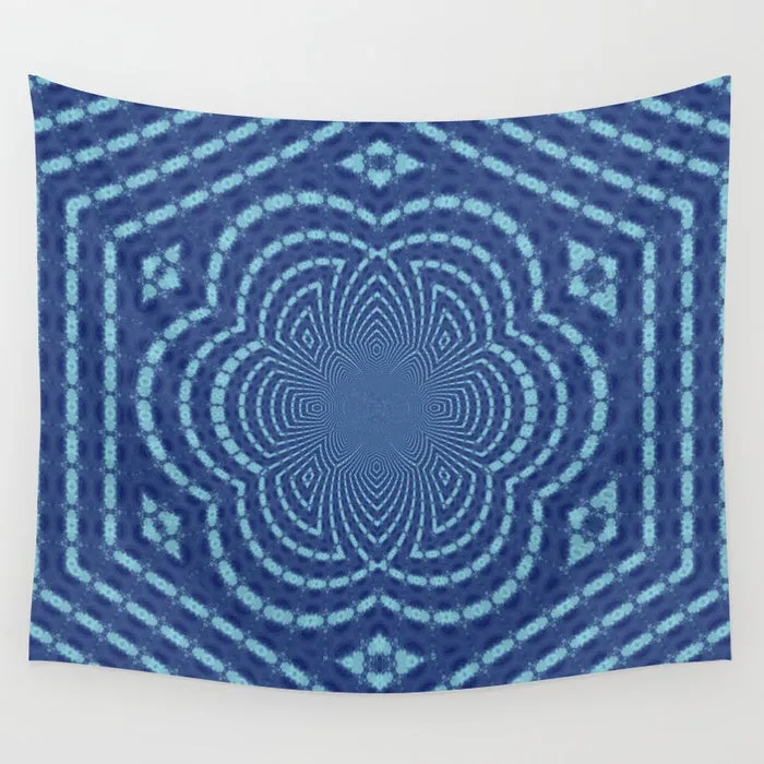 Light Blue Line Tapestry