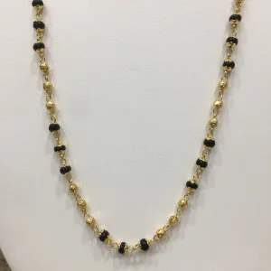 Long Mangalsutra Designs Gold Plated Latest Black Beads Handmade Chain Single Layer Mangalsutra