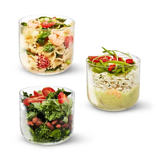 Lunch pot Glass Large Black Blum 600 ml Mandel GR-LB-M014