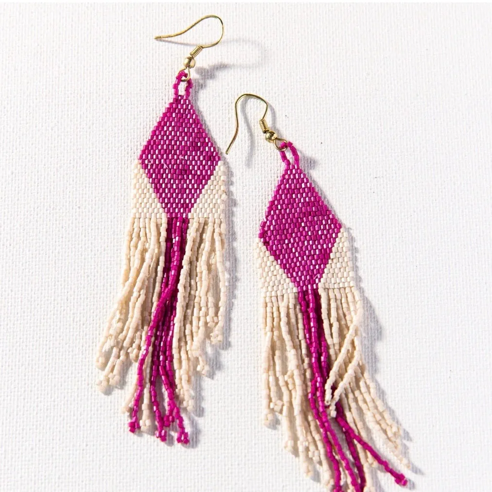 Magenta   Ivory Earring
