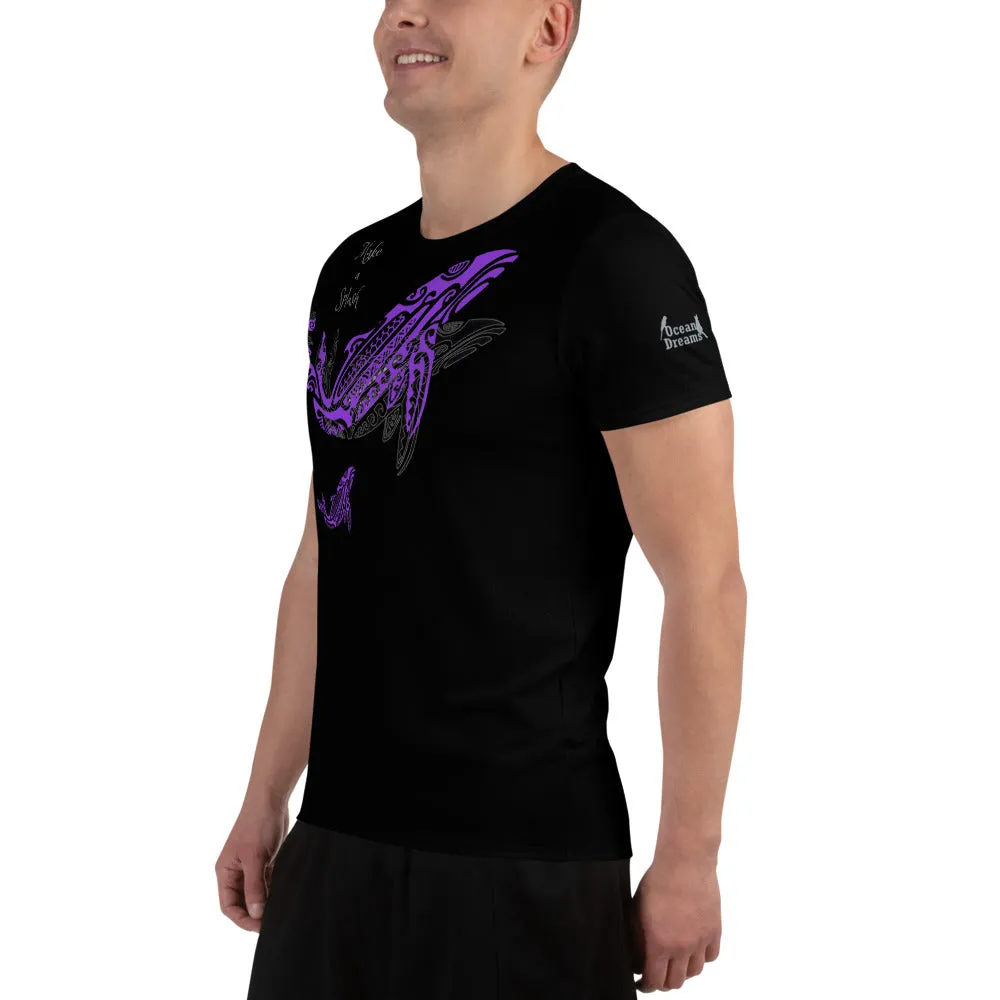 Make a Splash Humpback Whale All-Over Print Men's MaxDri Athletic T-shirt