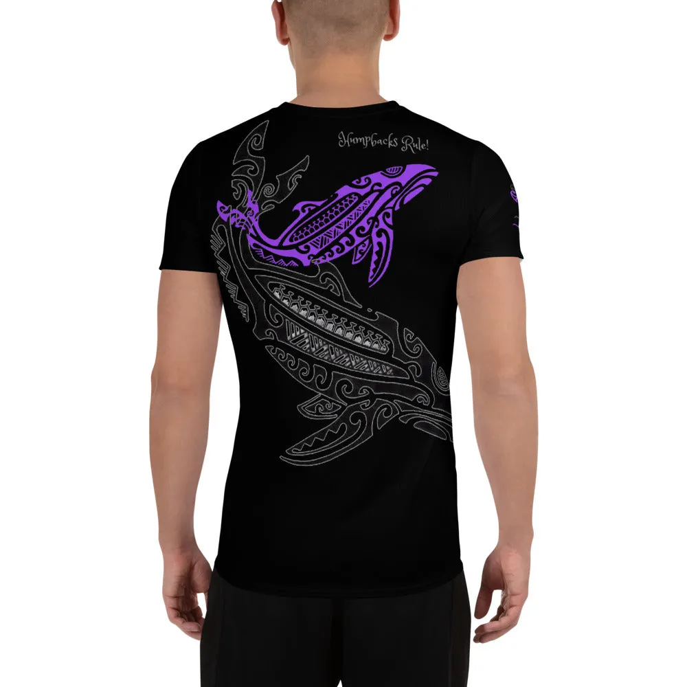 Make a Splash Humpback Whale All-Over Print Men's MaxDri Athletic T-shirt