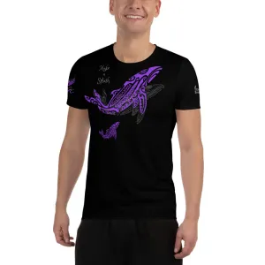 Make a Splash Humpback Whale All-Over Print Men's MaxDri Athletic T-shirt
