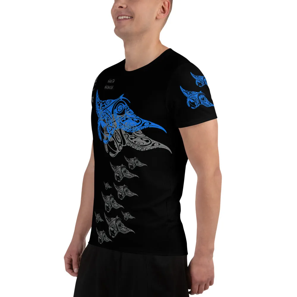 Manta Madness Polynesian Tattoo All-Over Print Men's Athletic T-shirt
