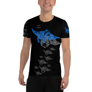 Manta Madness Polynesian Tattoo All-Over Print Men's Athletic T-shirt