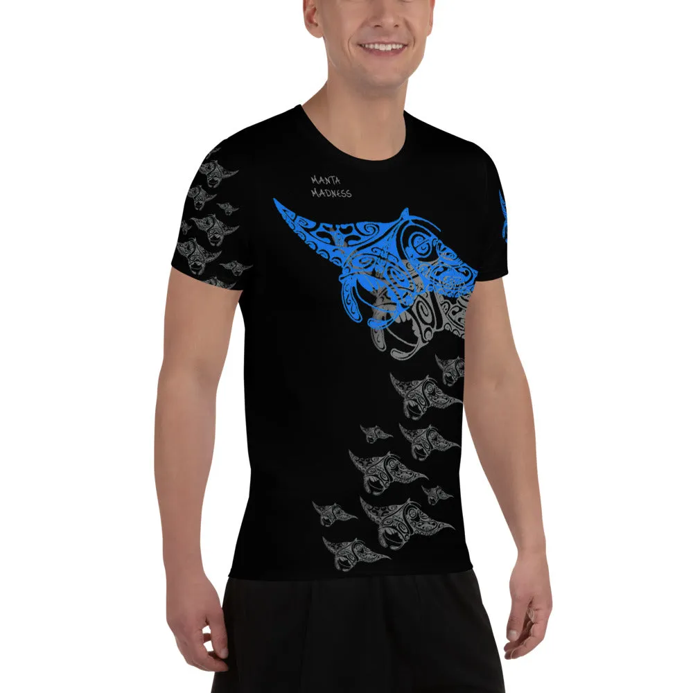 Manta Madness Polynesian Tattoo All-Over Print Men's Athletic T-shirt