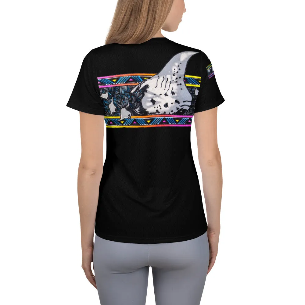 Manta Ray Melody All-Over Print Women's Athletic T-shirt