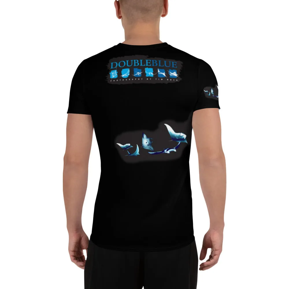 Manta Train design Double Blue MaxDri All-Over Print Men's Athletic T-shirt