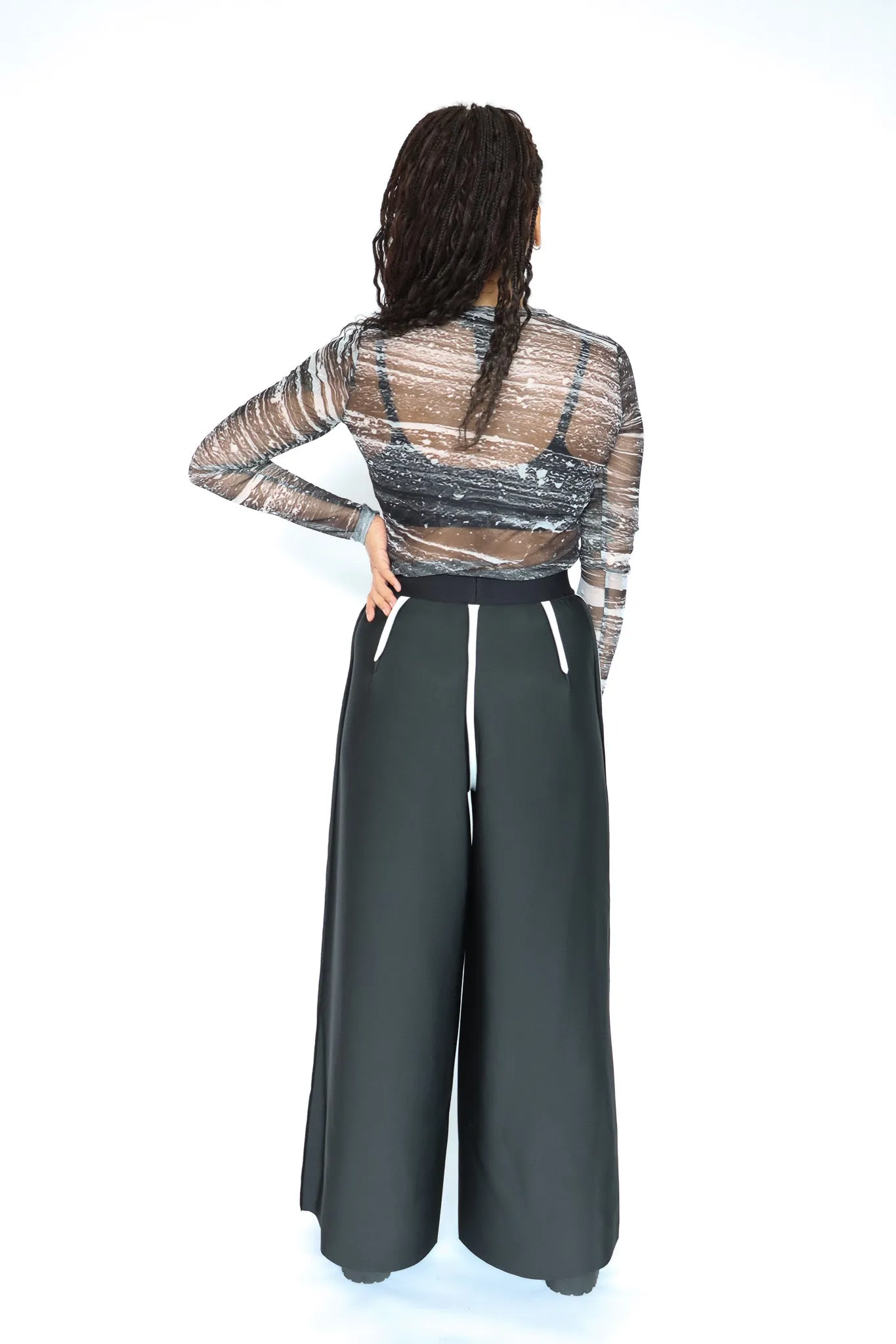 maria calderara Mesh Monochrome Print Top