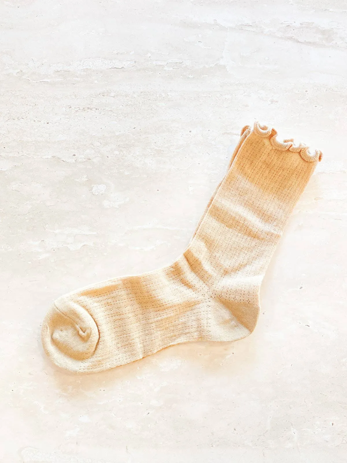 Marshmallow Frill Mesh Socks: Grey