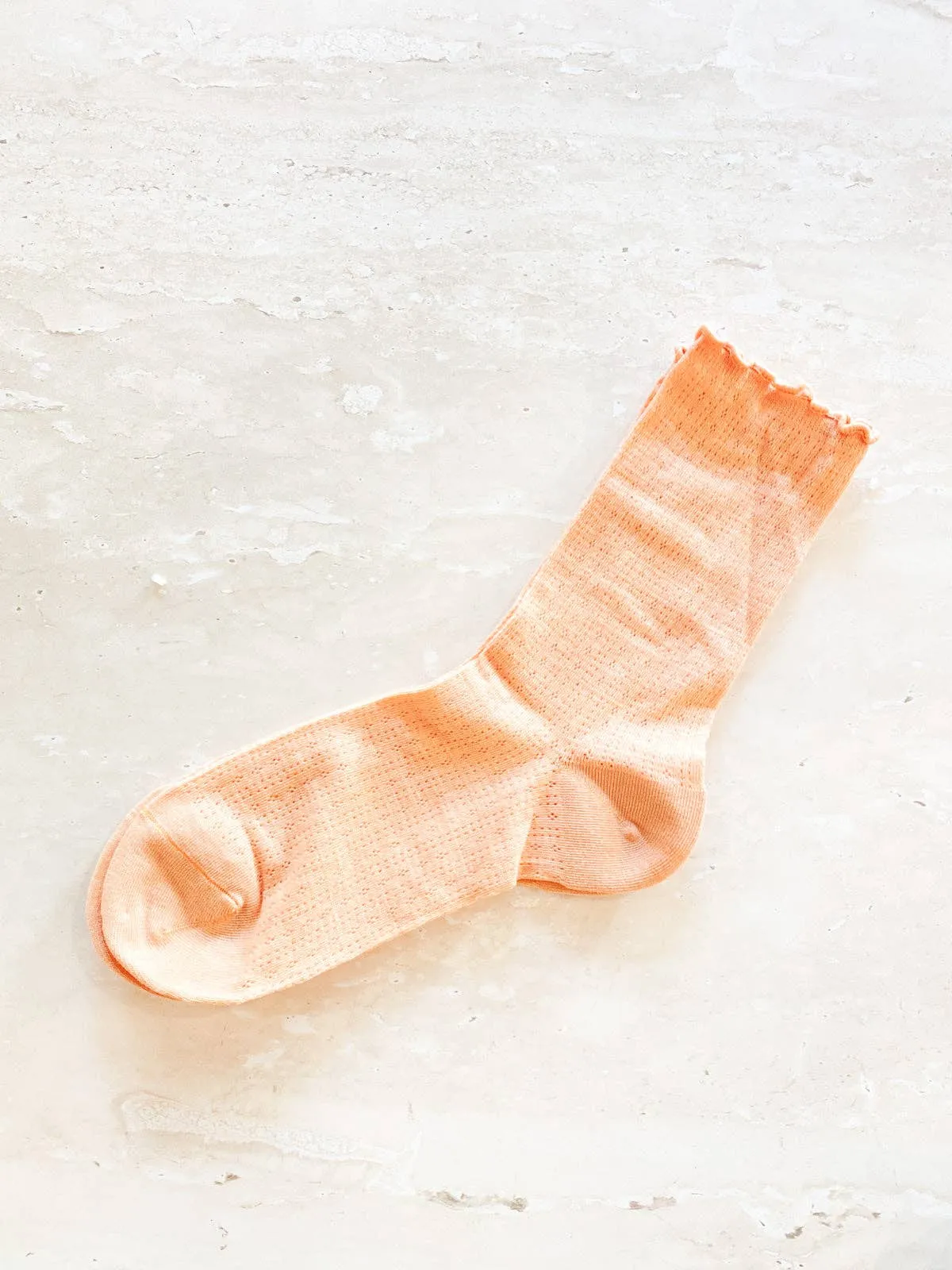 Marshmallow Frill Mesh Socks: Grey