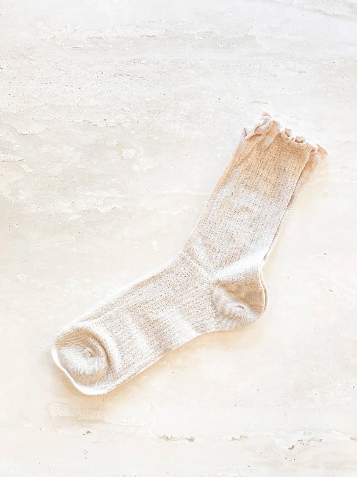 Marshmallow Frill Mesh Socks: Grey